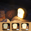 Cartoon Toast Bread LED Night Light Touch Sensor USB Rechargeable Mobile Phone Holder Ljojo