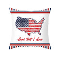 Ljojo LOVE USA Patriotic Letters Decorative Cushion Cover - Cartoon Style Home Decor Pillowcase