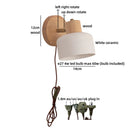 Ljojo LED Wall Light Fixture Ceramic Wood Interior Lighting Bedside Lamp