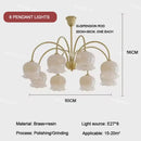 Chandelier Cream Resin Flower Bud LED Lamp - American Retro Rustic Copper - Ljojo