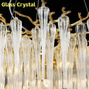 Ljojo Luxury Gold Crystal Chandelier - Modern Branch Design for Living Room, Dining Room & Bedroom