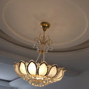 Crystal Chandelier: Zen Lotus Living Room Lamp by Ljojo - Elegant Temple Dining Room Lighting