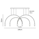 Ljojo Kitchen Island Suspension Arc Pendant Light LED Chandelier Stylish Hanging Lamp