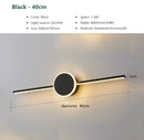 Ljojo LED Wall Lamps: White Black Mirror Headlights Sconce for Indoor Lighting