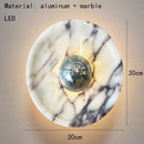 Ljojo Marble LED Wall Lamp - Silver Aluminium Sconce for Indoor Spaces