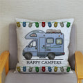 Happy Campers Owl Motorhome Print Pillow Case by Ljojo