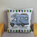 Happy Campers Owl Motorhome Print Pillow Case by Ljojo