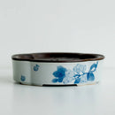 Blue Loquat Begonia Pot Holder Set by Ljojo: Hand-painted Ceramic Kung Fu Tea Table Base