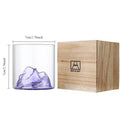 Ljojo 3D Mountain Whiskey Glass Set in Wooden Gift Box