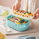 Ljojo Double-Layer Insulated Oval Lunch Box for Fresh Meals