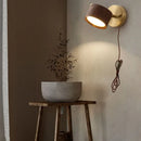 Ljojo LED Wall Sconce Lamp Walnut Wood Base Modern Art Fixture