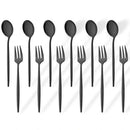 Ljojo 12Pcs Gold Mirror Stainless Steel Fork Spoon Set for Kitchen Dinnerware