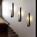 Ljojo Minimalist American Style Wall Lamp Natural Marble E14 Bulb Metal Sconce