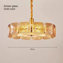 French Vintage Glass Chandelier Minimalist Dining Room Pendant Light by Ljojo