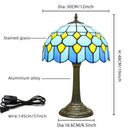 Blue Baroque Stained Glass Table Lamp for Bedroom and Living Room by Ljojo