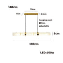 Ljojo Marble Dining Table Pendant Light - Designer Long Strip Lighting Fixture