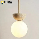 Natural Stone Yellow Travertine Pendant Lamp for Bedroom - Ljojo