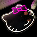 Animal Shape Neon Sign Mirror USB Powered Adjustable Makeup Mirror for Girls Room by Ljojo