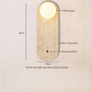 Ljojo Mid Century LED Wall Lights, Yellow Travertine Finish, Pull Chain Switch