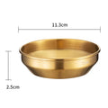 Ljojo 304 Stainless Steel Seasoning Dish Set - Round Golden Barbecue Saucer Plates