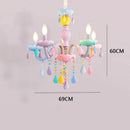 Ljojo Macaron Crystal Chandelier Girls Room Princess Light Fixture