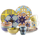 Ljojo 48-Piece Jasmin Porcelain Dinnerware Set with Plate, Bowl, and Mug
