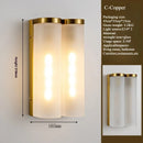Nordic Glass Wall Lamp LED Fixture Stylish Lighting for Bedroom Living Room - Ljojo