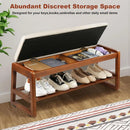 Ljojo™ Shoe Bench with Leather Cushion: Waterproof, 550LBS Capacity Shoe Rack