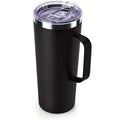 Ljojo 24oz Double Wall Coffee Tumbler with Handle Lid Stainless Steel Insulated Cup