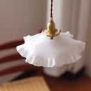 Ljojo Flower Glass Chandelier LED Retro Pendant Light Nordic Art Decor Café Bar Lighting