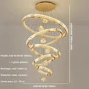 Ljojo Luxury Crystal Pendant Chandelier for Modern Stairs, Dimmable Globe Design
