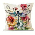 Dragonfly Floral Pattern Pillowcase x Ljojo: Living Room Sofa Chair Cushion Cover