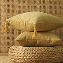 Ljojo Linen Super Soft Pillow Cover 45x45cm Yellow Decorative for Living Room