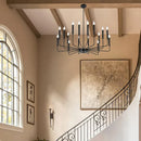 Black Chandelier Farmhouse Dining Room Light Industrial 6-Light Candle Pendant Chandelier for Kitchen by Ljojo