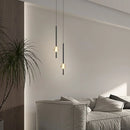 Ljojo Crystal Pendant Light Fixture Modern Vertical Hanging Lamp for Bedroom Dining Room