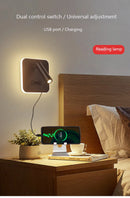 Ljojo LED Wall Lamp with USB Charging, Modern Minimalist Design