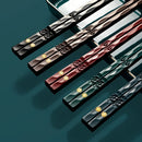Ljojo 5 Pairs Alloy Chopsticks Sushi Sticks Reusable Home Kitchen Tableware