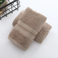 Ljojo Luxury Embroidered Bamboo Bath Towel Set - Green/Coffee/Cream - Personalized