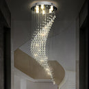 Ljojo Luxury Spiral Crystal Chandelier, LED Modern Long Staircase Hanging Light Fixture for Home Decor