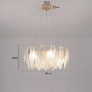 Ljojo Modern Luxury Gold Feather Glass Chandelier Pendant Light for Living Room Bedroom