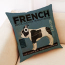 Ljojo Linen Pillowcase for Car Sofa Cushion Cover 45*45cm - Retro Dog Design
