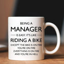 Ljojo Manager Mug - Easy Manager Gifts for Women Men Birthday Novelty Coffee Cup