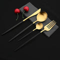 Ljojo 24-Piece Stainless Steel Cutlery Set - Matte Silver Western Flatware Tableware
