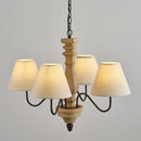 Ljojo Mid-Century Style Woodwork Chandelier for Study, Bedroom, Living Room