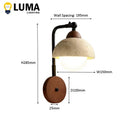Ljojo Japanese Style Yellow Travertine Half Circle Wall Lamp LED Sconce Light