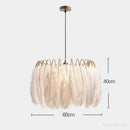 Ljojo Exquisite Ostrich Feather Chandelier for Bedroom Living Dining Room - Nordic Branch Chandelier