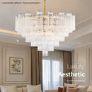 Gray Murano Glass Pendant Chandelier for Dining Bedroom Living Room by Ljojo