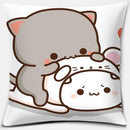 Cute Mocha Mochi Peach Cat Pillowcase for Sofa and Car Decor, Home by Ljojo, 45x45cm