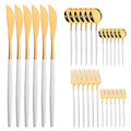 Ljojo Mint Gold Cutlery Set Stainless Steel Silverware Kitchen Tableware
