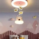 Pink Princess Castle Crown Girls' Room Pendant Light by Ljojo